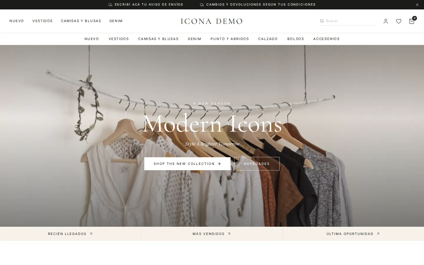 Template ICONA — Moda