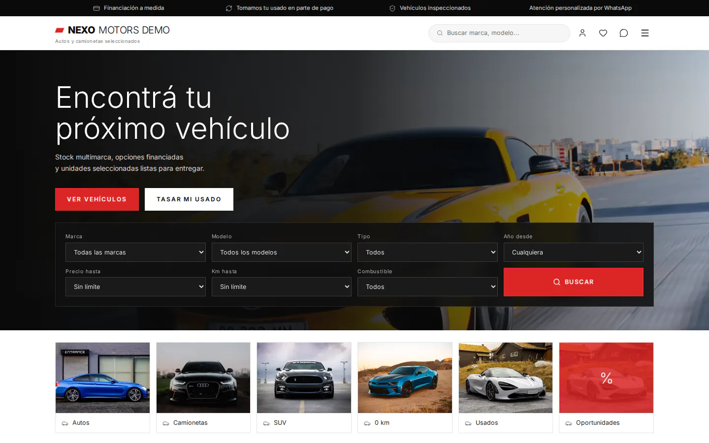Template NEXO MOTORS — Automóviles